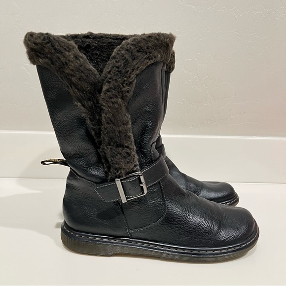 Dr. Martens Brielle Broadway ankle Boots,black, faux fur lining unisex 8L/7M - Picture 12 of 16